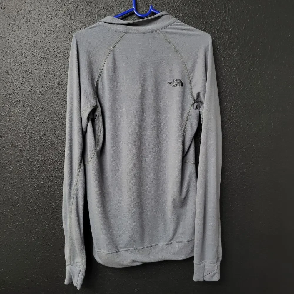 The North Face Wool Blend Sweater Men's S Gray 1/4 Zip Pullover Hiking Outdoor